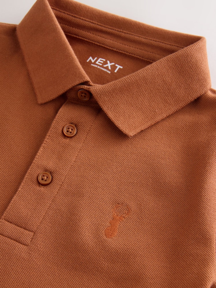 Rust Brown Short Sleeve Polo Shirt (3-16yrs) - Image 4 of 4