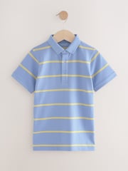 Blue/Yellow Stripe Short Sleeve Polo Shirt (3-16yrs) - Image 1 of 4
