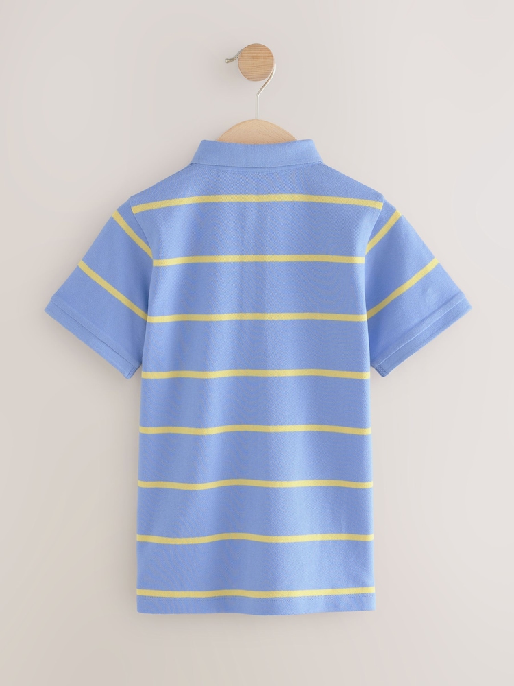 Blue/Yellow Stripe Short Sleeve Polo Shirt (3-16yrs) - Image 2 of 4