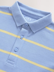 Blue/Yellow Stripe Short Sleeve Polo Shirt (3-16yrs) - Image 4 of 4