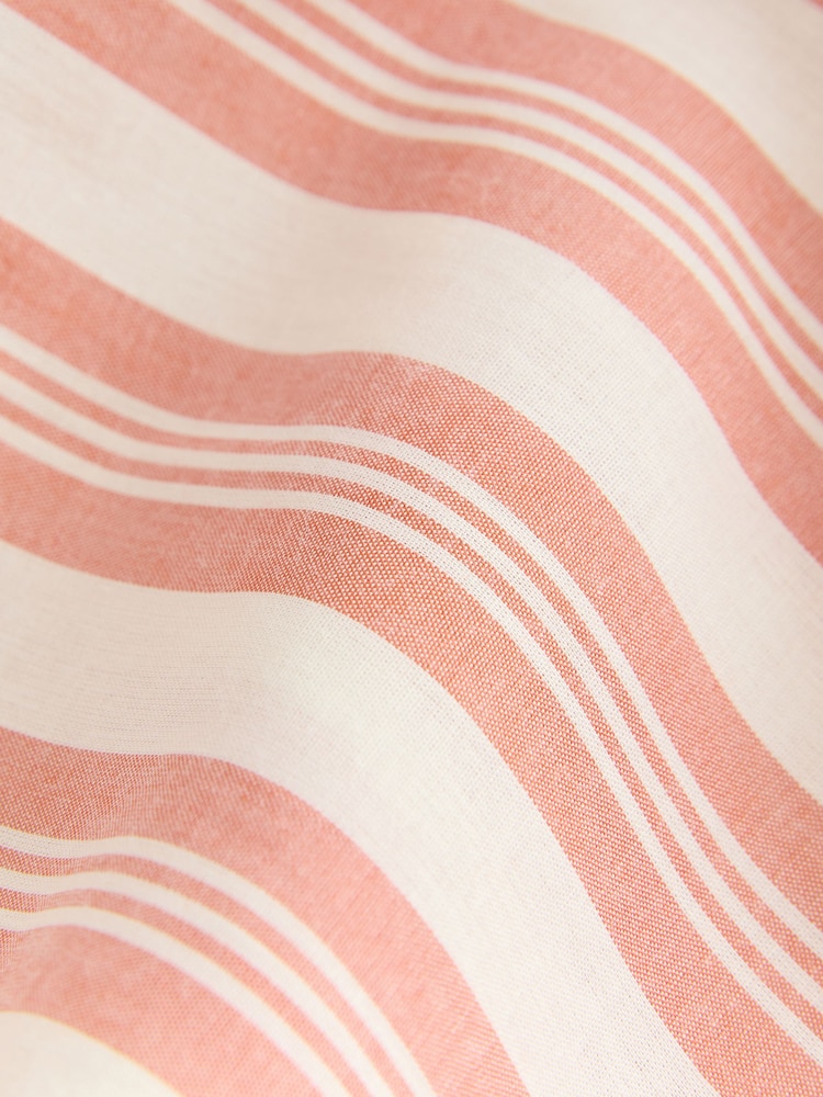 self. Rust Brown Stripe Oversized 100% Cotton Shirt - Image 6 of 8
