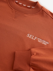 self. Rust Brown Crew Neck Sweat Top - Image 7 of 7