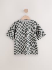 Grey Checkerboard Relaxed Fit Short Sleeve Graphic Print T-Shirt (3-16yrs) - Image 2 of 4