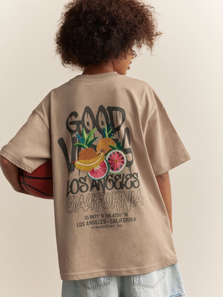 Stone LA Back Print - Relaxed Fit Short Sleeve Graphic Print T-Shirt (3-16yrs) - Image 3 of 7