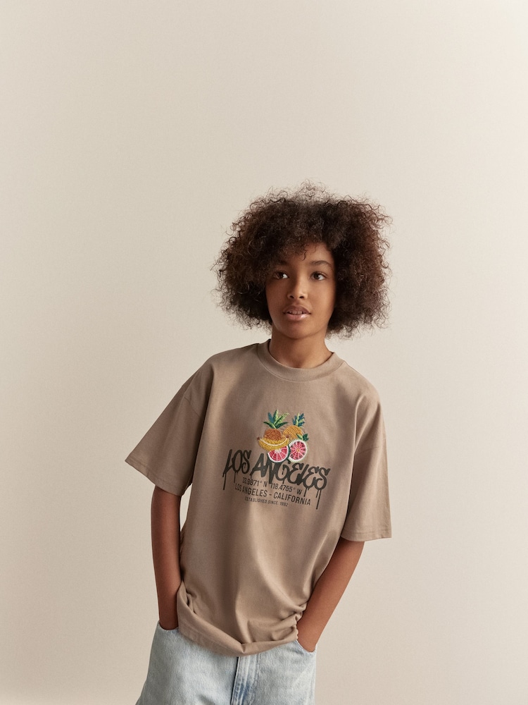 Stone LA Back Print - Relaxed Fit Short Sleeve Graphic Print T-Shirt (3-16yrs) - Image 4 of 7