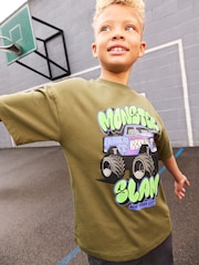 Khaki Green Truck Relaxed Fit Short Sleeve Graphic Print T-Shirt (3-16yrs) - Image 3 of 7