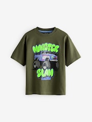 Khaki Green Truck Relaxed Fit Short Sleeve Graphic Print T-Shirt (3-16yrs) - Image 4 of 7