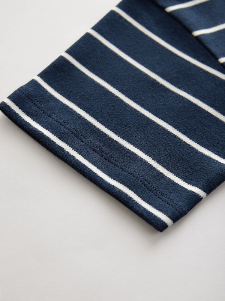 Navy/White Relaxed Fit Stripe Short Sleeve T-Shirt (3-16yrs) - Image 4 of 4