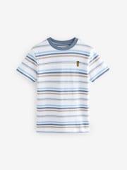 Blue/Ecru Regular Fit Stripe Short Sleeve T-Shirt (3-16yrs) - Image 1 of 4