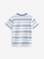 Blue/Ecru Regular Fit Stripe Short Sleeve T-Shirt (3-16yrs) - Image 2 of 4