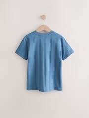 Blue Verticle Texture Short Sleeve T-Shirt (3-16yrs) - Image 2 of 4