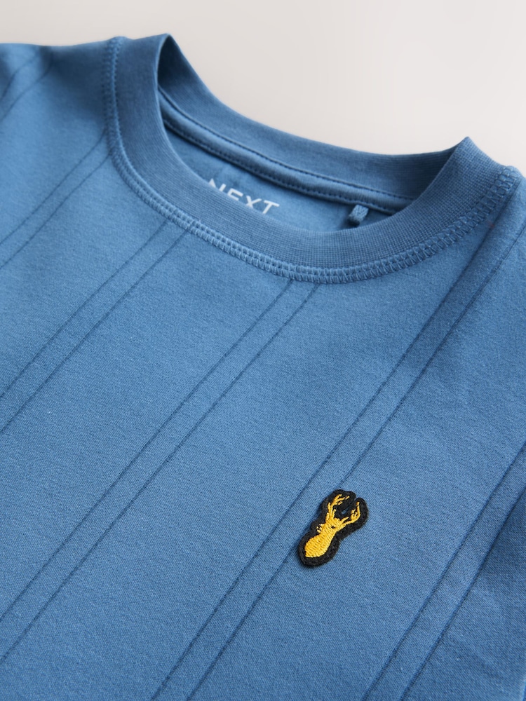 Blue Verticle Texture Short Sleeve T-Shirt (3-16yrs) - Image 4 of 4