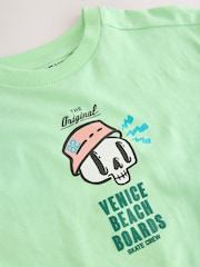 Green Back Print Relaxed Fit Short Sleeve Graphic Print T-Shirt (3-16yrs) - Image 3 of 4