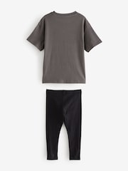 Grey Sequin Graphic T-Shirt and Leggings Set (3-16yrs) - Image 2 of 4