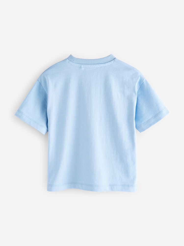 Blue Short Sleeve Plain T-Shirt (3mths-7yrs) - Image 2 of 4