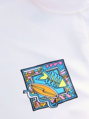 White/Green Short Sleeve Rash Vest (1.5-16yrs) - Image 3 of 4