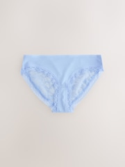 Cream / Apricot / Blush / Blue High Leg Full Brief Modal Ultimate Comfort Lace Knickers 4 Pack - Image 2 of 7