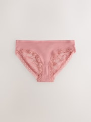 Cream / Apricot / Blush / Blue High Leg Full Brief Modal Ultimate Comfort Lace Knickers 4 Pack - Image 3 of 7