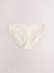 Cream / Apricot / Blush / Blue High Leg Full Brief Modal Ultimate Comfort Lace Knickers 4 Pack - Image 4 of 7