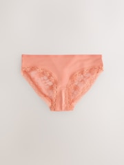 Cream / Apricot / Blush / Blue High Leg Full Brief Modal Ultimate Comfort Lace Knickers 4 Pack - Image 5 of 7