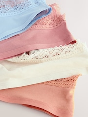 Cream / Apricot / Blush / Blue High Leg Full Brief Modal Ultimate Comfort Lace Knickers 4 Pack - Image 6 of 7