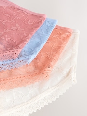 Cream / Apricot / румянец / синий - Набор из 4 кружевных трусов из модала - Image 6 of 7