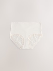 Cream / Apricot / Blush / Blue Midi Full Brief Modal Ultimate Comfort Lace Knickers 4 Pack - Image 2 of 6