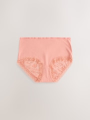 Cream / Apricot / Blush / Blue Midi Full Brief Modal Ultimate Comfort Lace Knickers 4 Pack - Image 4 of 6