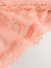 Cream / Apricot / Blush / Blue Midi Full Brief Modal Ultimate Comfort Lace Knickers 4 Pack - Image 6 of 6