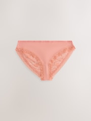 Cream / Apricot / Blush / Blue Brazilian Full Brief Modal Ultimate Comfort Lace Knickers 4 Pack - Image 3 of 7