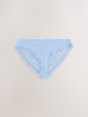 Cream / Apricot / Blush / Blue Brazilian Full Brief Modal Ultimate Comfort Lace Knickers 4 Pack - Image 4 of 7