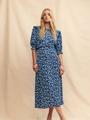 Nobody's Child Blue Felicia Midi Dress - Image 1 of 5