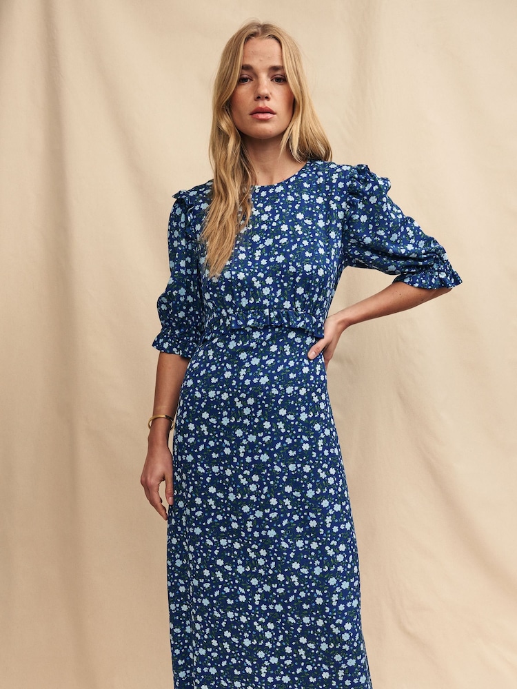 Nobody's Child Blue Felicia Midi Dress - Image 2 of 5
