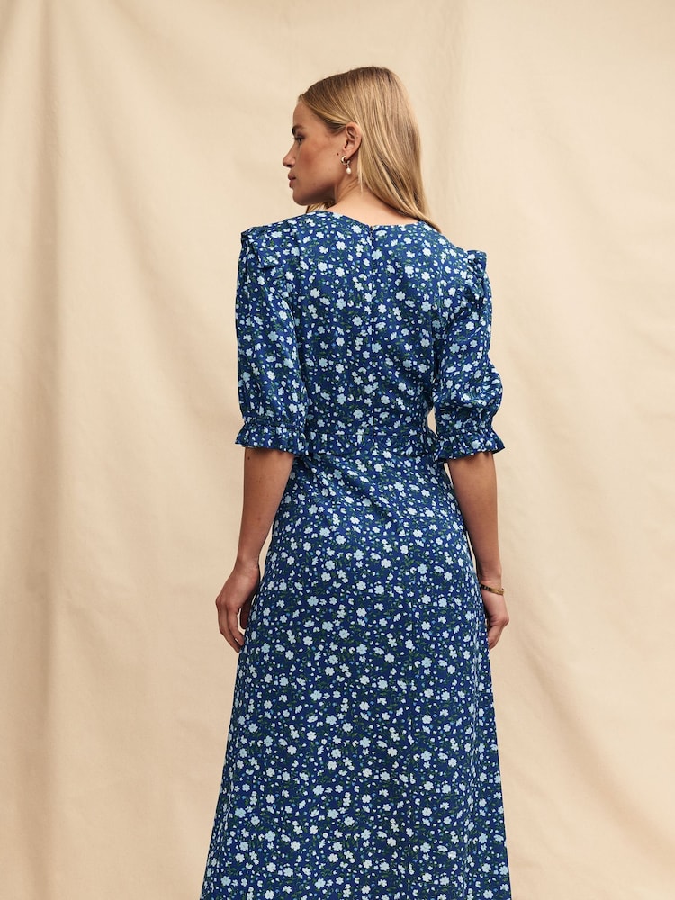 Nobody's Child Blue Felicia Midi Dress - Image 3 of 5