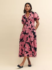 Nobodys Child Pink 100% Cotton Starlight Midaxi Dress With Betty Bloom - Image 1 of 6