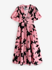 Nobodys Child Pink 100% Cotton Starlight Midaxi Dress With Betty Bloom - Image 6 of 6