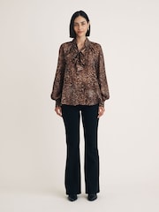 Nobodys Child Brown Leopard Print Goldie Blouse - Image 2 of 4
