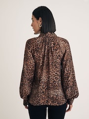 Nobodys Child Brown Leopard Print Goldie Blouse - Image 3 of 4