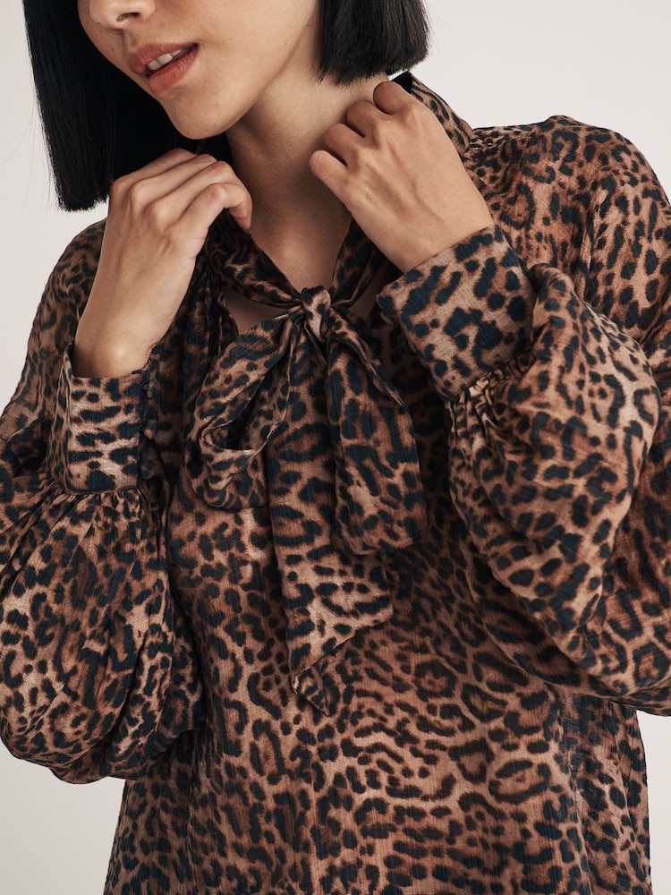 Nobodys Child Brown Leopard Print Goldie Blouse - Image 4 of 4