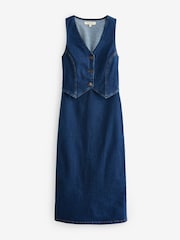 Nobodys Child Blue Lambeth Denim Waistcoat Dress - Image 7 of 7