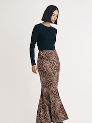 Nobodys Child Brown Peyton Animal Print Skirt - Image 1 of 4