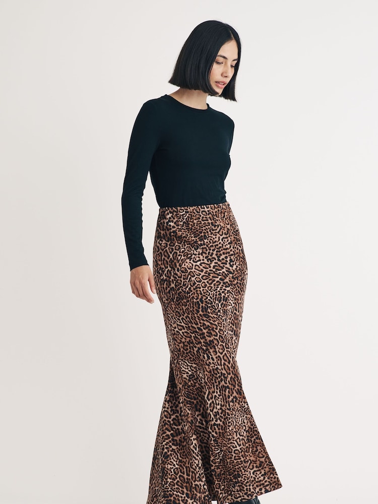 Nobodys Child Brown Peyton Animal Print Skirt - Image 1 of 4