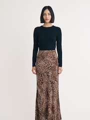 Nobodys Child Brown Peyton Animal Print Skirt - Image 2 of 4