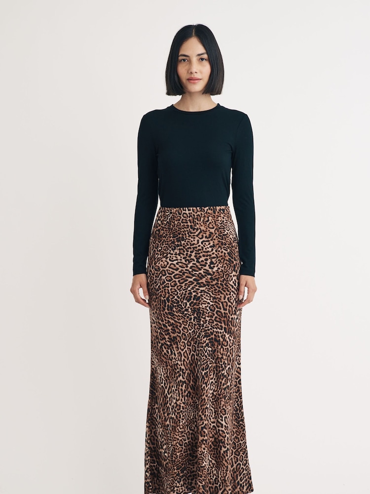 Nobodys Child Brown Peyton Animal Print Skirt - Image 2 of 4