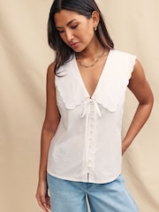 Nobody's Child White Birdie Sleeveless Shirt - Image 1 of 6