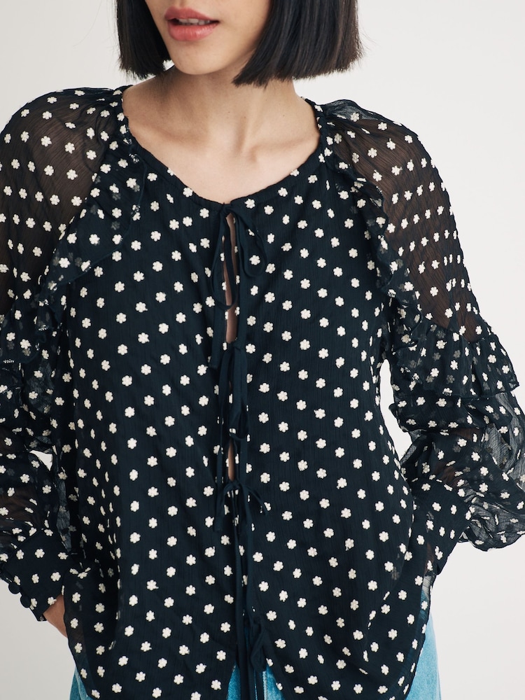 Nobodys Child Black Marlow Ruffle Blouse - Image 2 of 3
