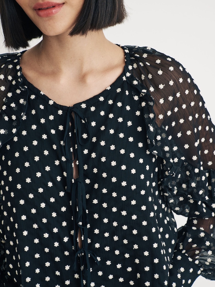 Nobodys Child Black Marlow Ruffle Blouse - Image 3 of 3