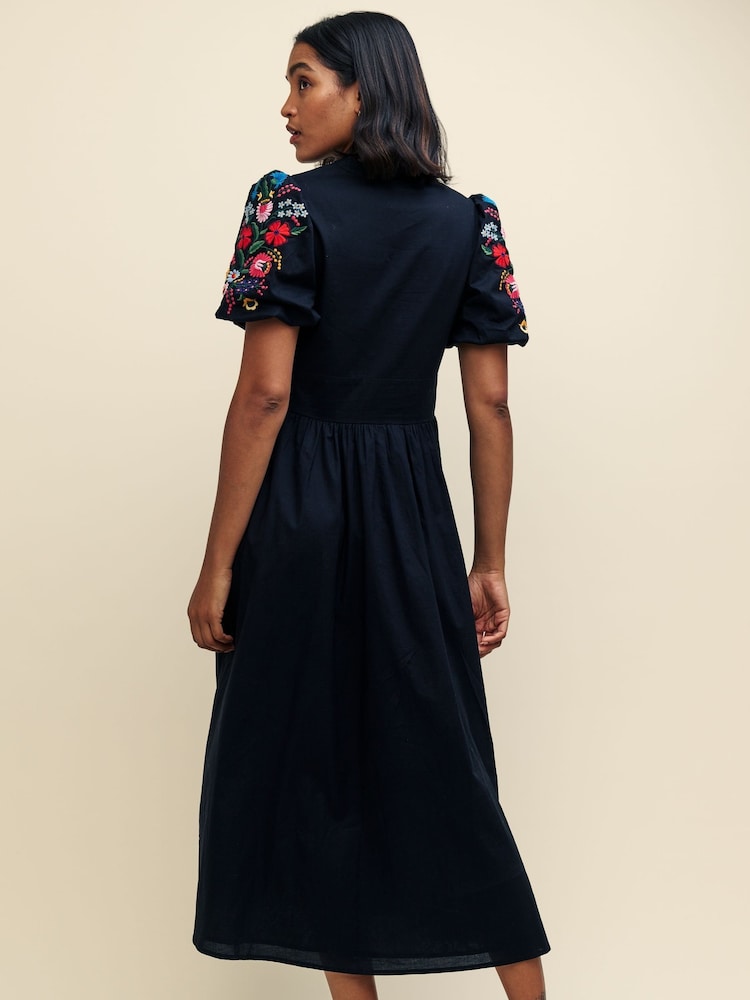Nobody's Child Black Embroidered Starlight Midaxi Dress - Image 2 of 5