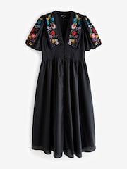 Nobody's Child Black Embroidered Starlight Midaxi Dress - Image 5 of 5