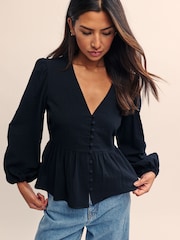Nobodys Child Black 100% Cotton Ria Blouse - Image 3 of 5